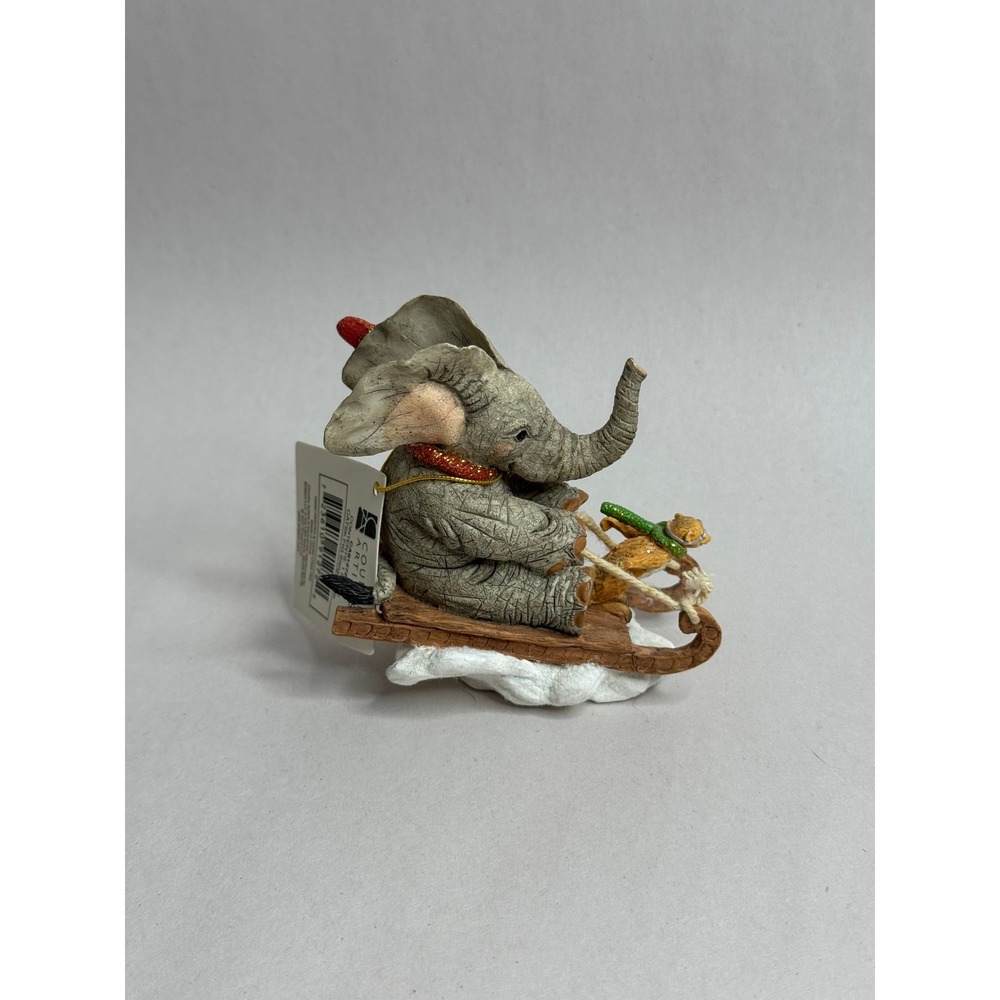Tuskers Elephant Sleigh Ride Figurine Hand Painted‎ 2000's